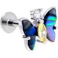 BodyCandy 16G 5/16 Yellow Clear Gem Dark Butterfly Labret Monroe Tragus — main product shot