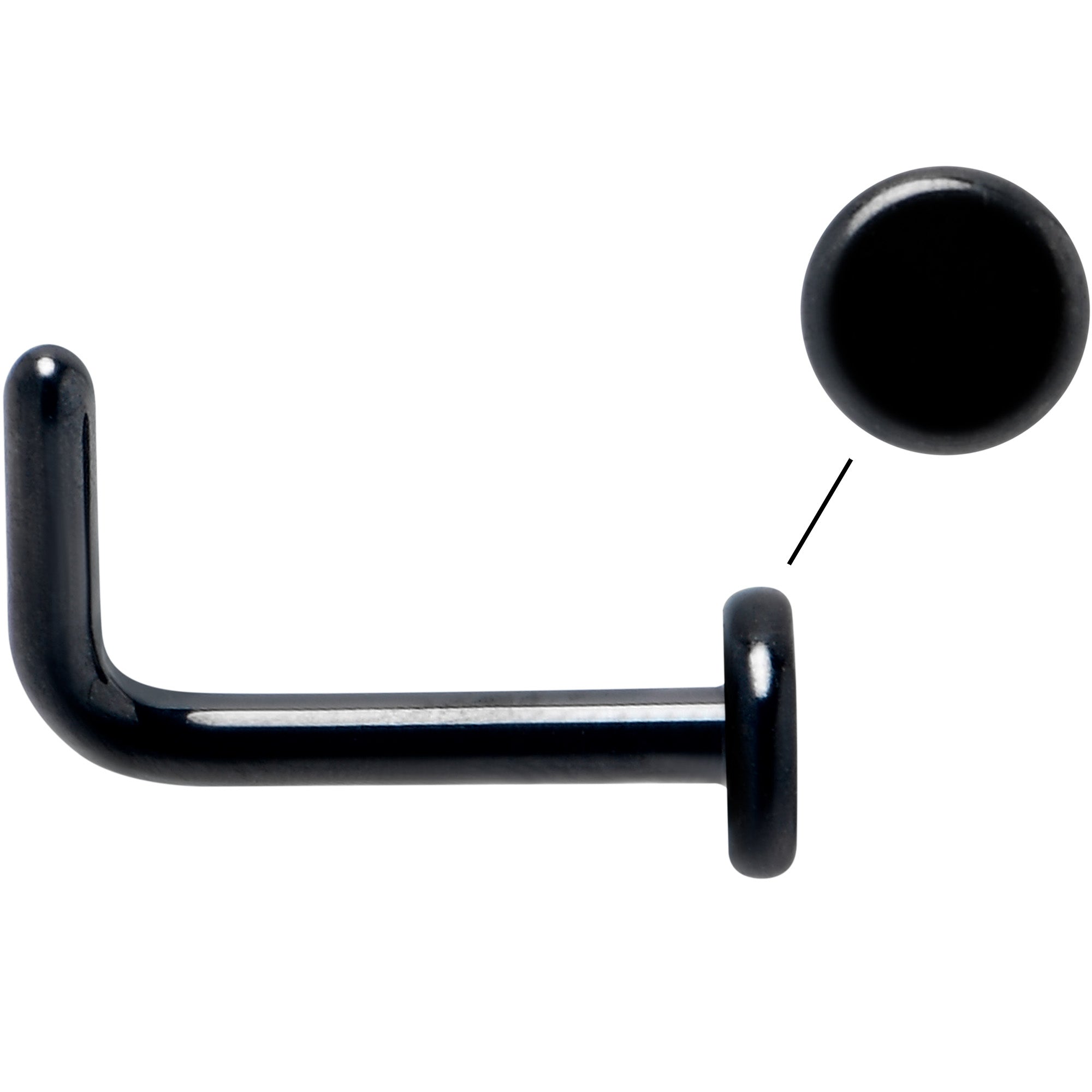BodyCandy 18G 1/4 Black ASTM F-136 Implant Grade Titanium 3mm Disc End L Shape Nose Ring — lifestyle context