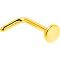 BodyCandy 18G 1/4 Gold Tone ASTM F-136 Implant Grade Titanium 3mm Disc L Shape Nose Ring — main product shot