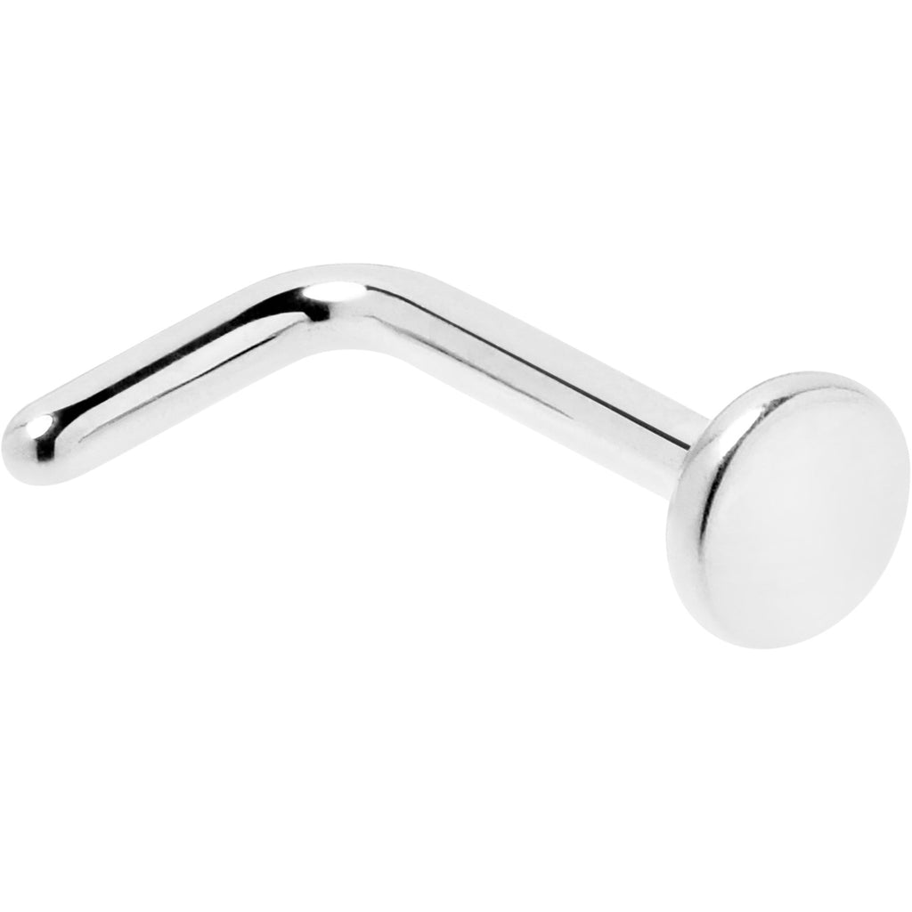 BodyCandy 18G 1/4 ASTM F-136 Implant Grade Titanium 3mm Disc End L Shape Nose Ring — main product shot