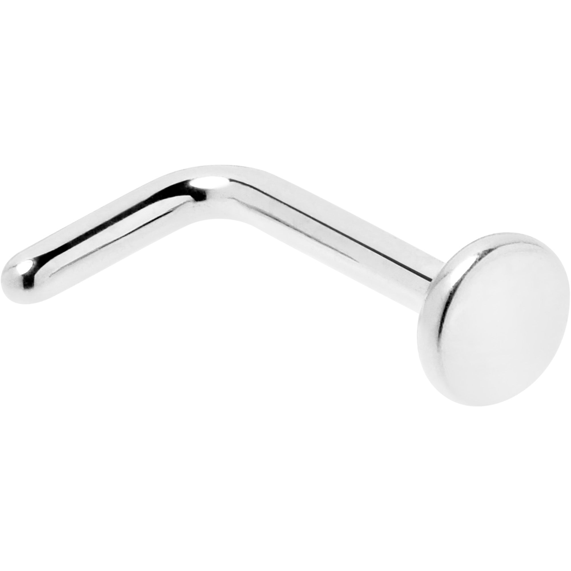 BodyCandy 18G 1/4 ASTM F-136 Implant Grade Titanium 3mm Disc End L Shape Nose Ring — main product shot