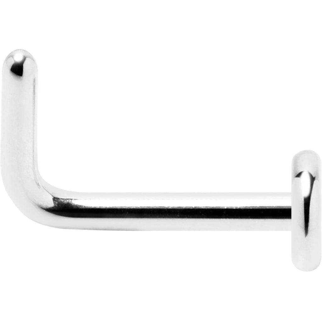 BodyCandy 18G 1/4 ASTM F-136 Implant Grade Titanium 3mm Disc End L Shape Nose Ring — detail close-up