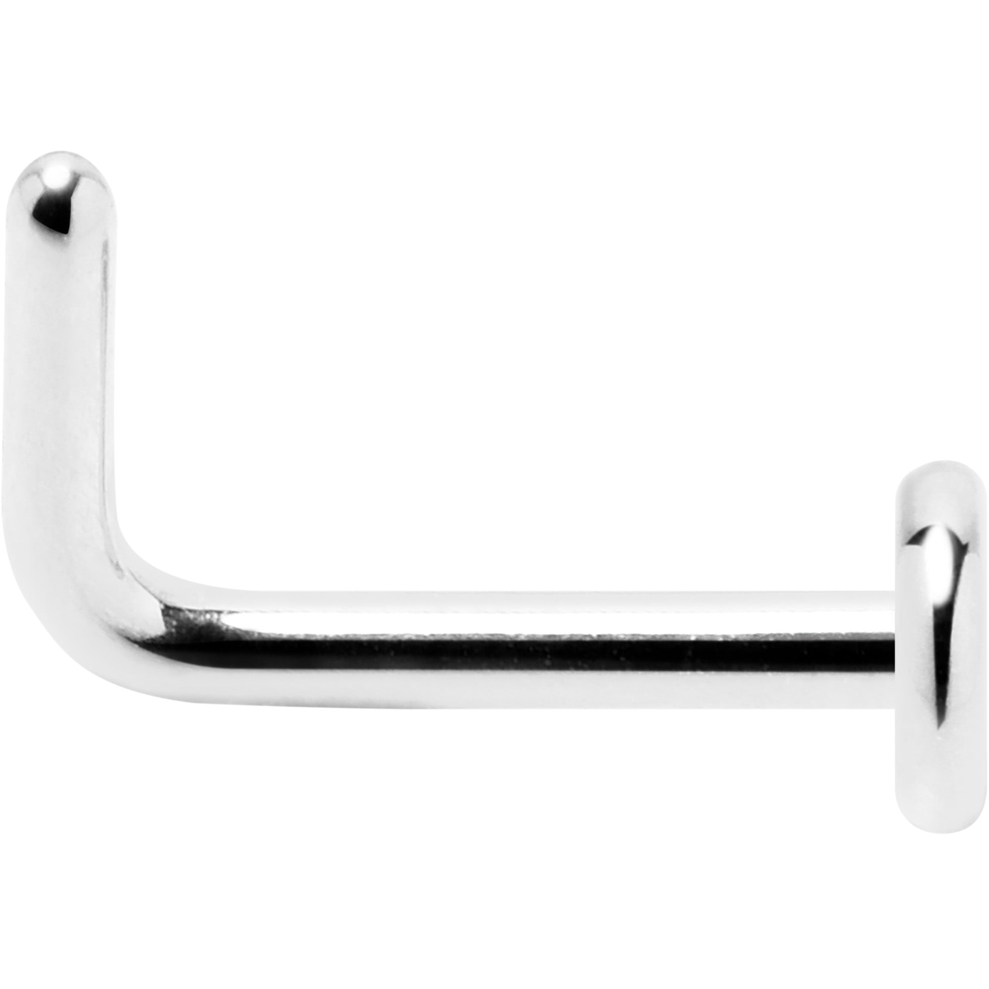 BodyCandy 18G 1/4 ASTM F-136 Implant Grade Titanium 3mm Disc End L Shape Nose Ring — detail close-up