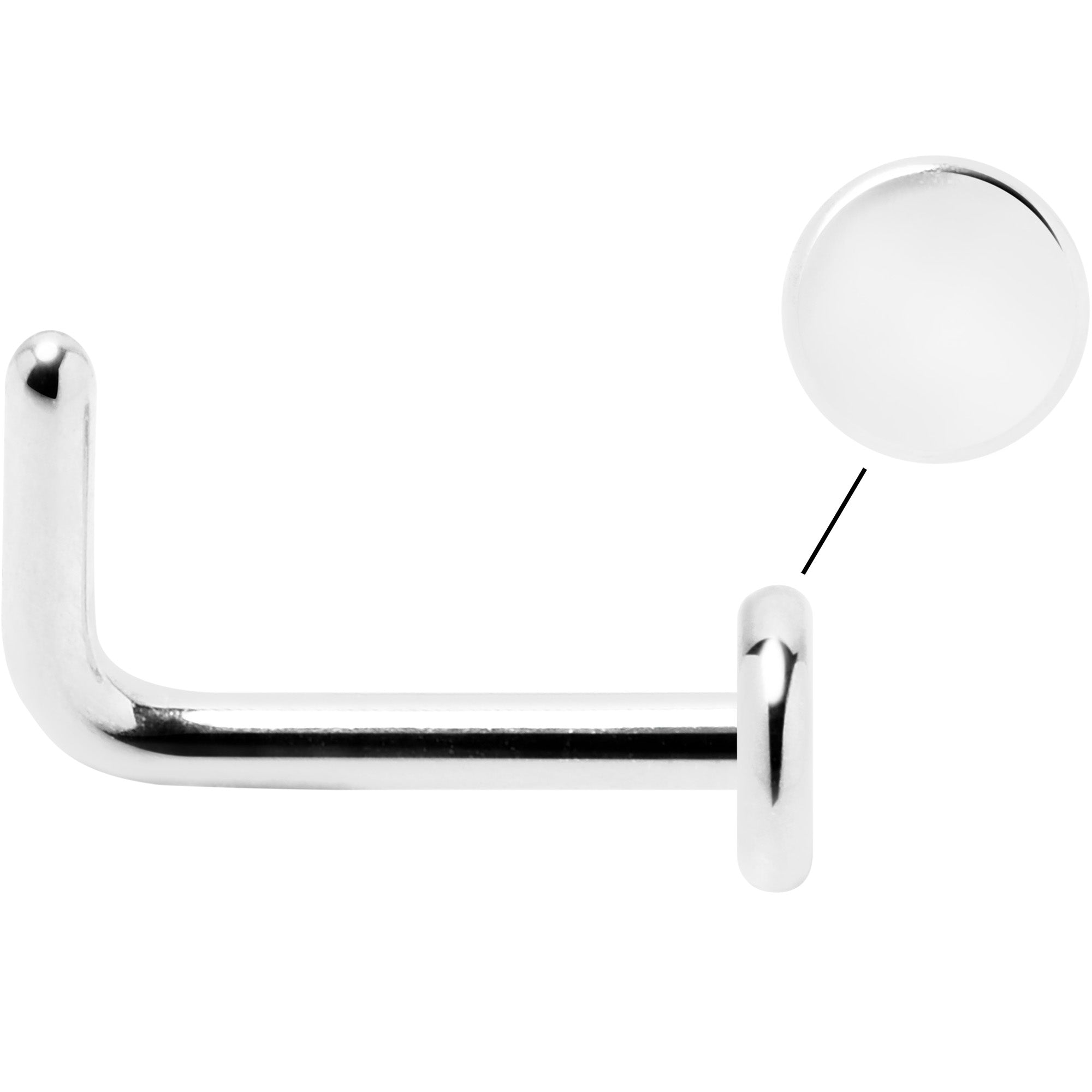BodyCandy 18G 1/4 ASTM F-136 Implant Grade Titanium 3mm Disc End L Shape Nose Ring — lifestyle context