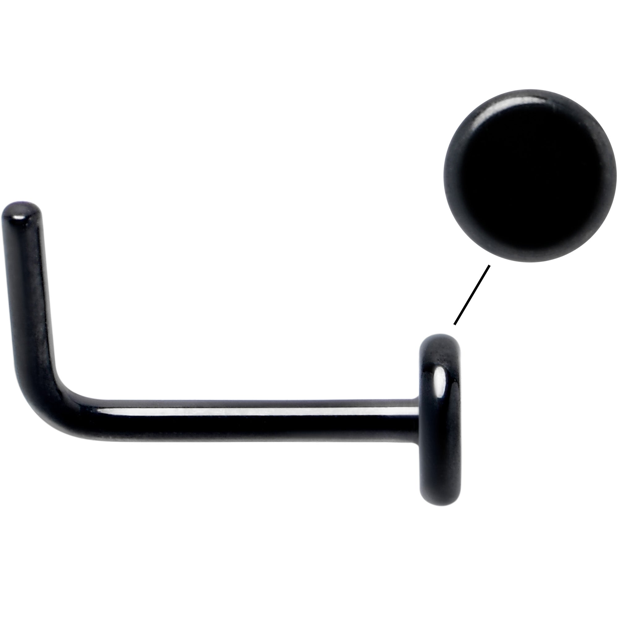 BodyCandy 20G 1/4 Black ASTM F-136 Implant Grade Titanium 3mm Disc End L Shape Nose Ring — lifestyle context