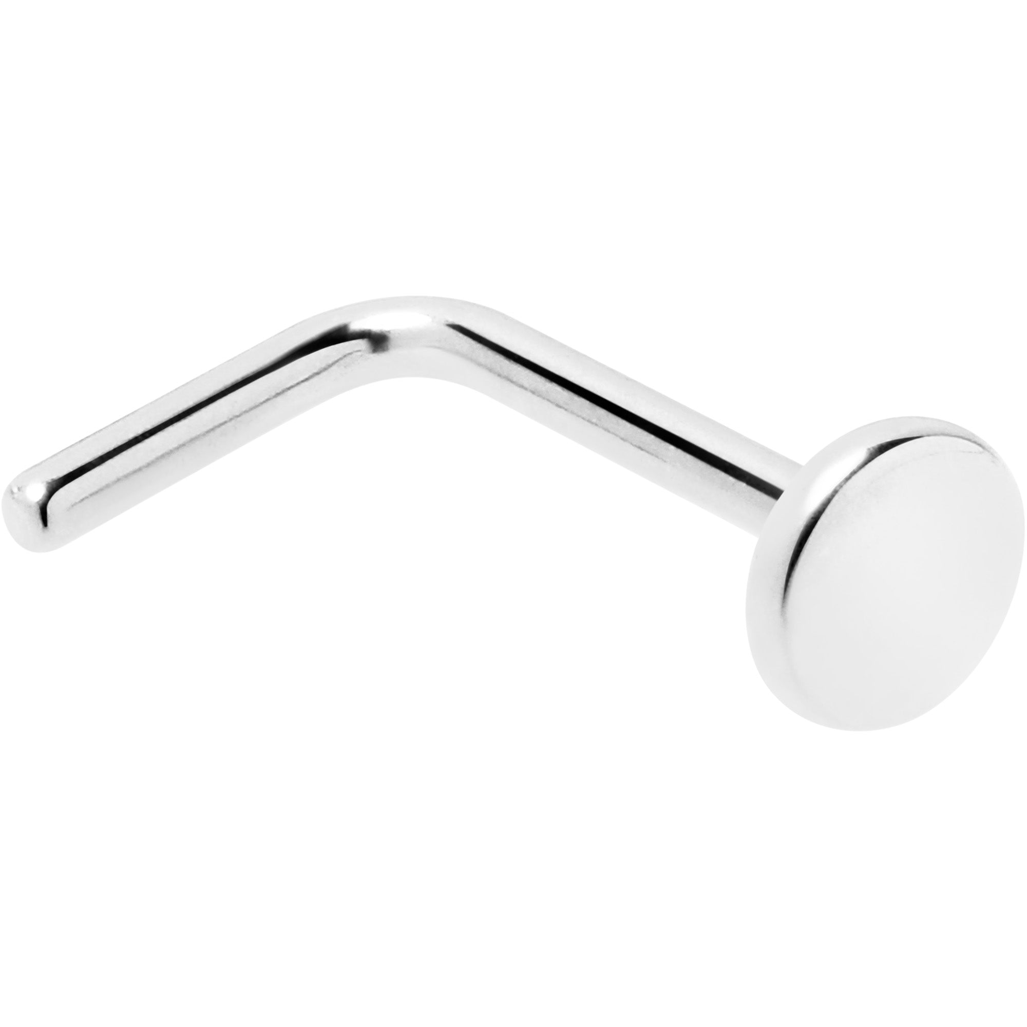 BodyCandy 20G 1/4 ASTM F-136 Implant Grade Titanium 3mm Disc End L Shape Nose Ring — main product shot