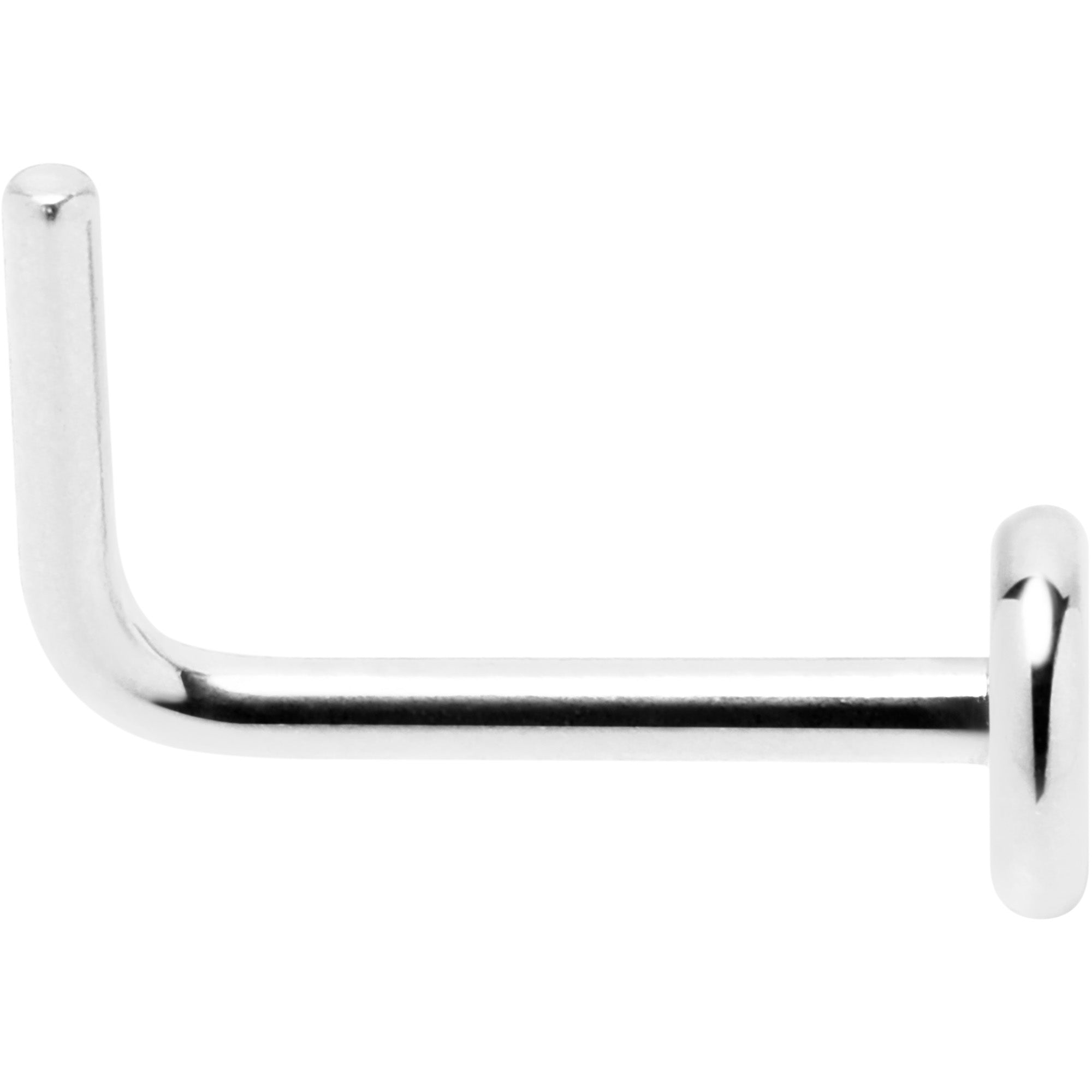 BodyCandy 20G 1/4 ASTM F-136 Implant Grade Titanium 3mm Disc End L Shape Nose Ring — detail close-up
