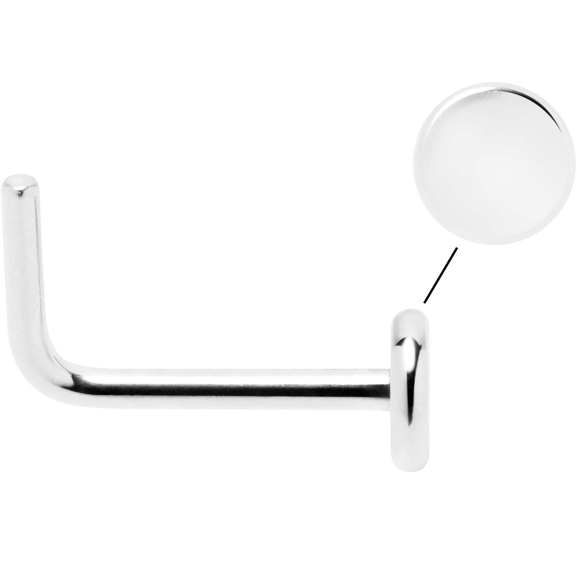 BodyCandy 20G 1/4 ASTM F-136 Implant Grade Titanium 3mm Disc End L Shape Nose Ring — lifestyle context