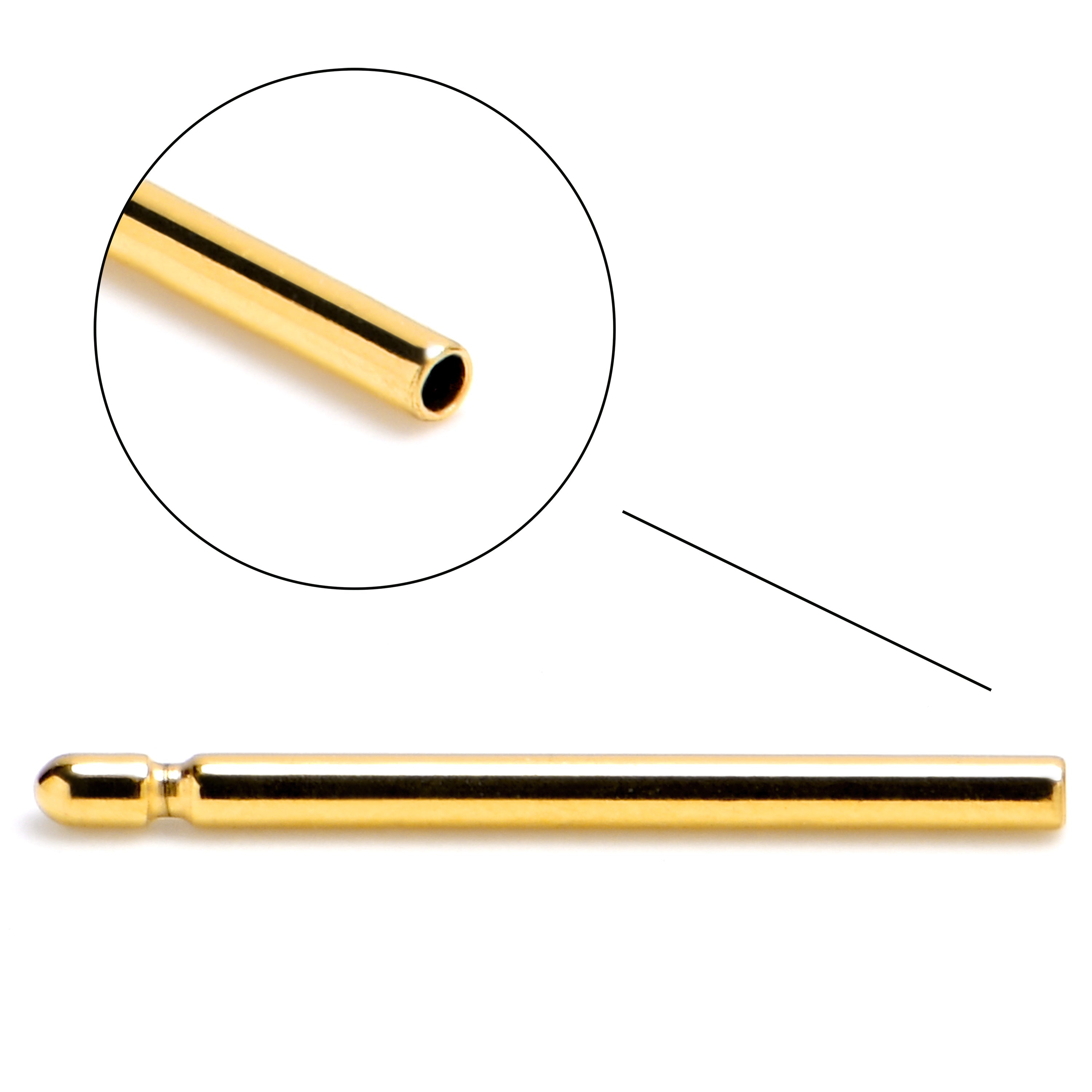 BodyCandy 20G 3/8 ASTM F-136 Implant Grade Titanium Gold Tone Threadless Replacement Barbell — main product shot