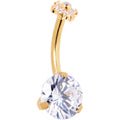 BodyCandy Clear CZ Gem Gold Hue ASTM F-136 Implant Grade Titanium Threadless Belly Ring — main product shot