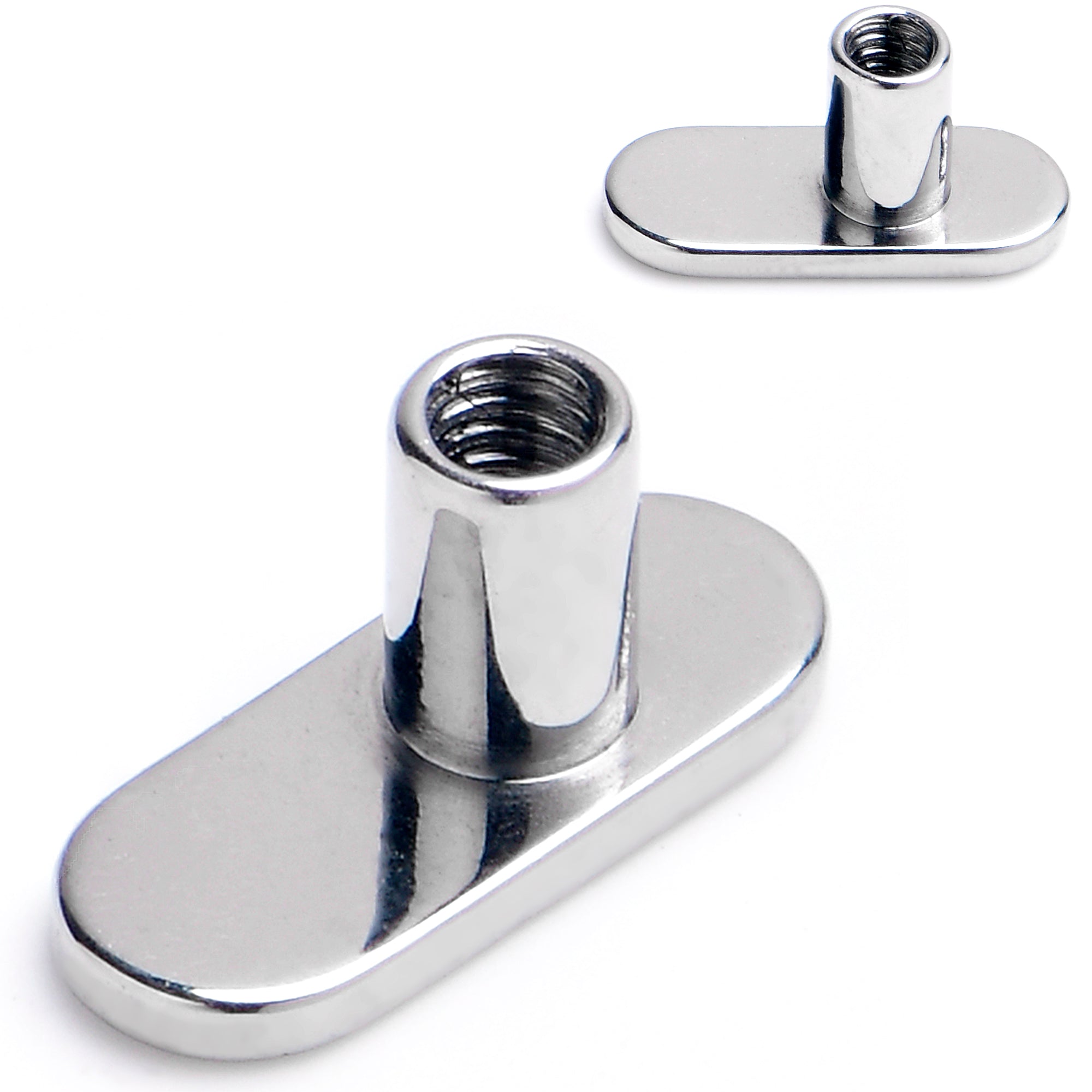 BodyCandy 14G 2.5mm Rise No Hole Implant Grade Titanium Dermal Anchor Base — main product shot