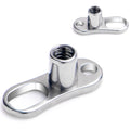 BodyCandy 14G 2mm Rise 2 Hole Implant Grade Titanium Dermal Anchor Base — main product shot