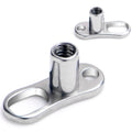 BodyCandy 14G 3mm Rise 2 Hole Implant Grade Titanium Dermal Anchor Base — main product shot
