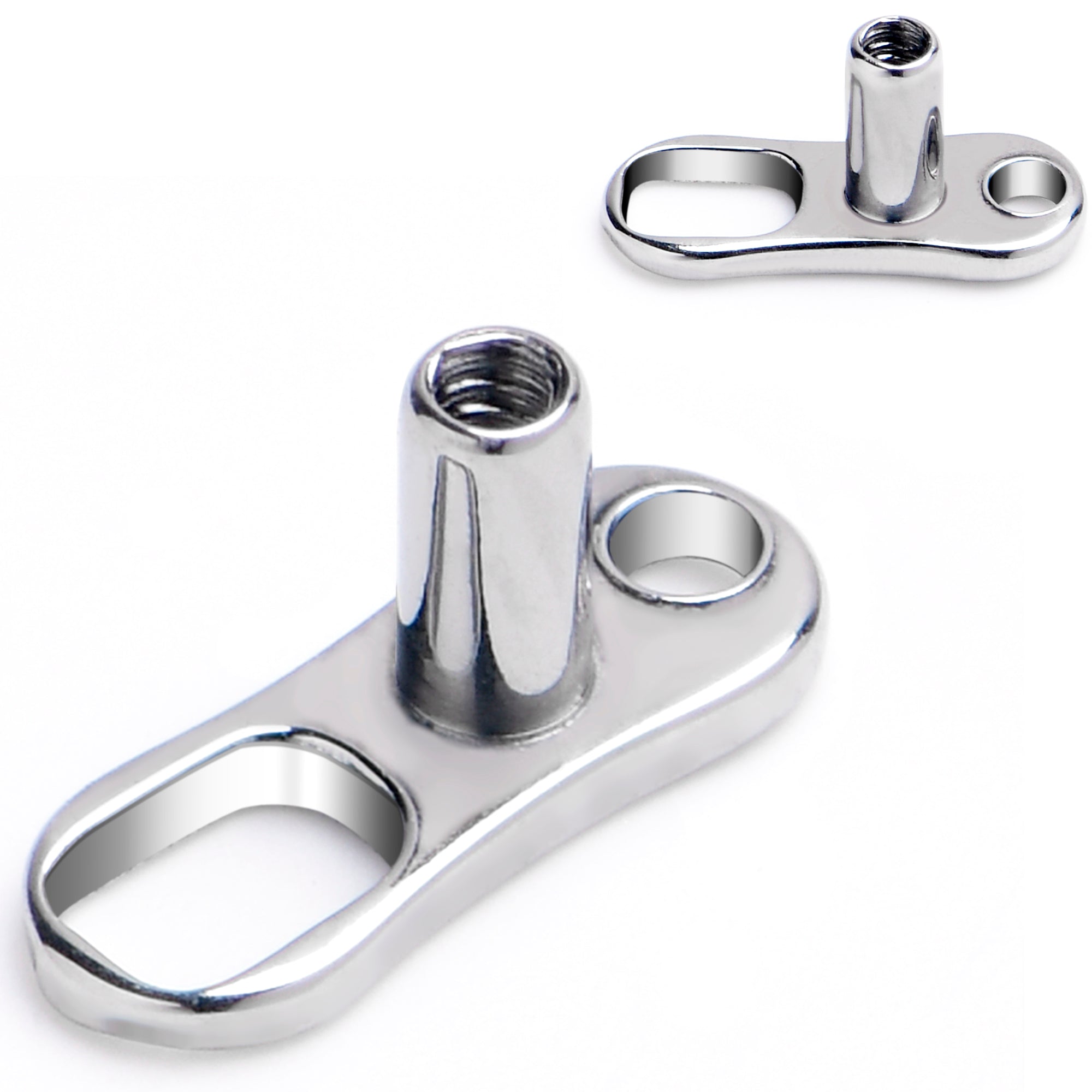BodyCandy 16G 2.5mm Rise 2 Hole Implant Grade Titanium Dermal Anchor Base — main product shot