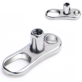 16G 2mm Rise 2 Hole Implant Grade Titanium Dermal Anchor Base