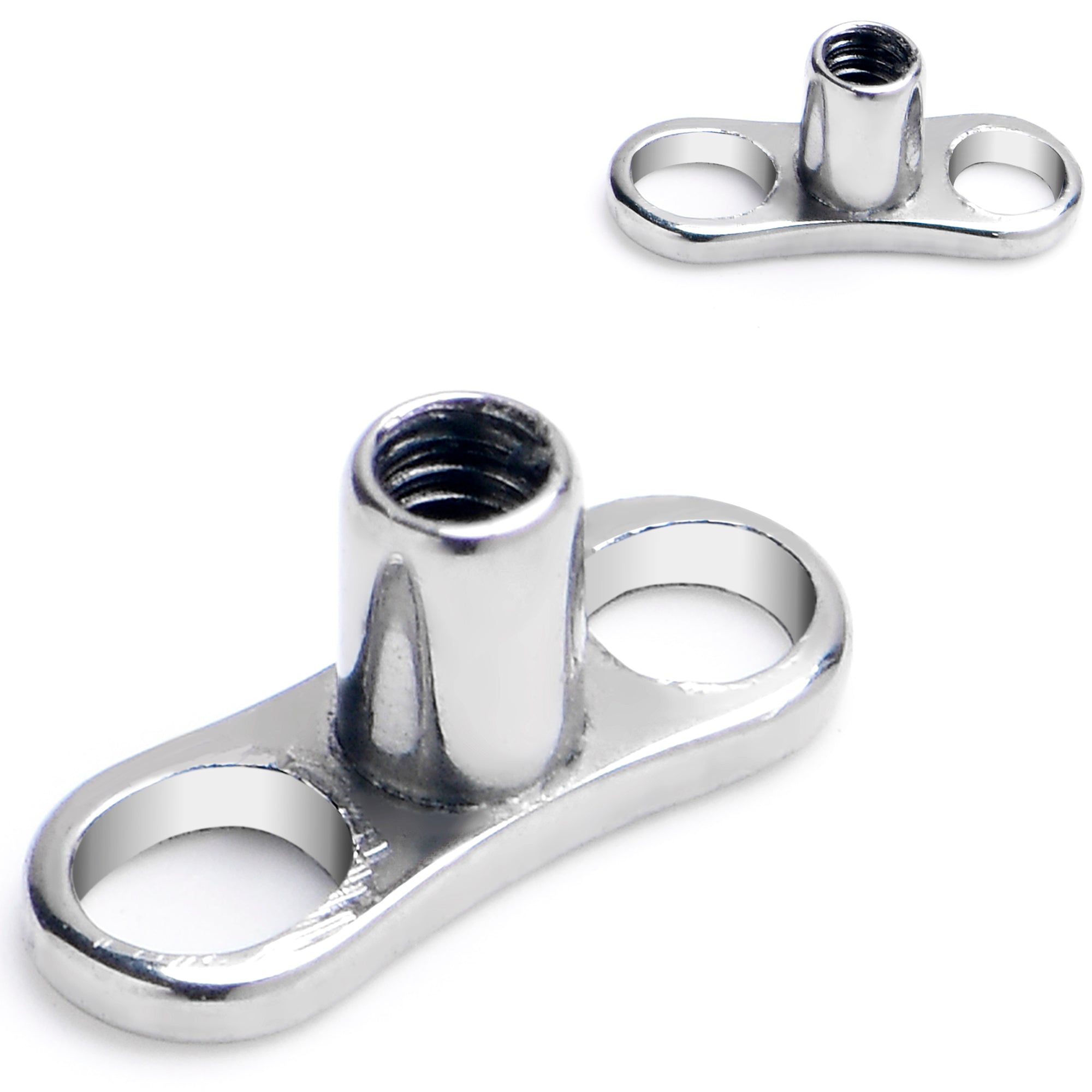BodyCandy 14G 2mm Rise Center Post Implant Grade Titanium Dermal Anchor Base — main product shot