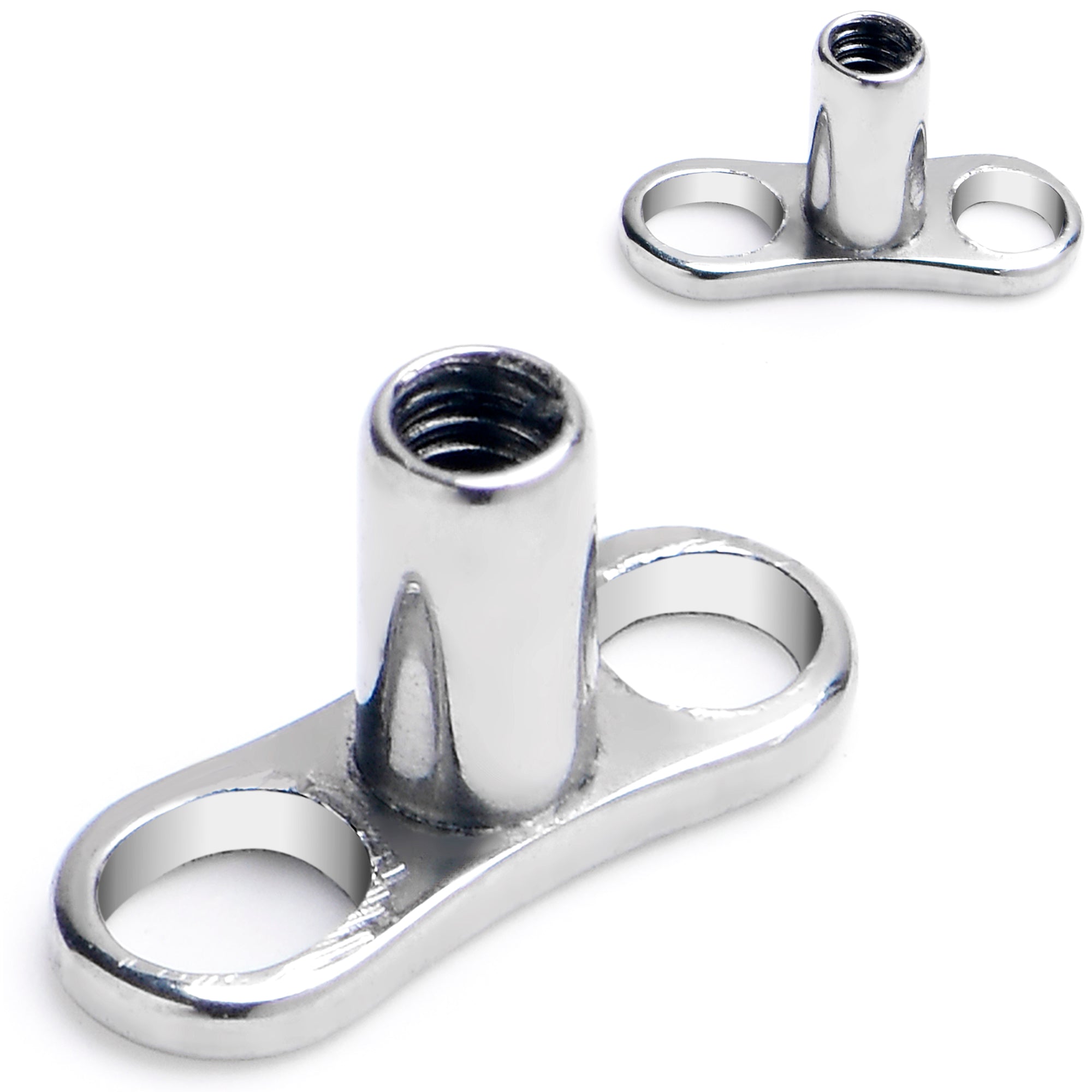 BodyCandy 14G 3mm Rise Center Post Implant Grade Titanium Dermal Anchor Base — main product shot