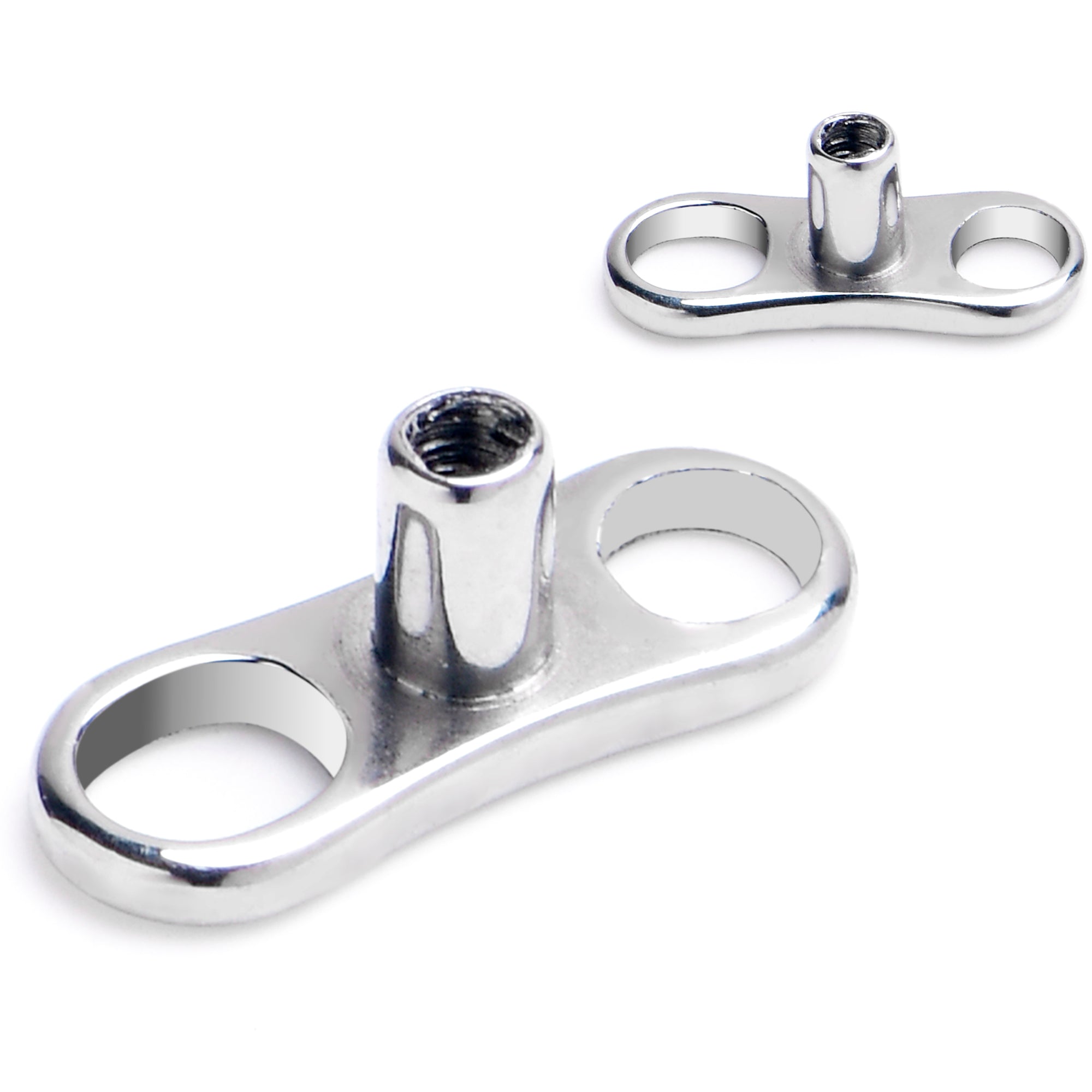 BodyCandy 16G 2mm Rise Center Post Implant Grade Titanium Dermal Anchor Base — main product shot