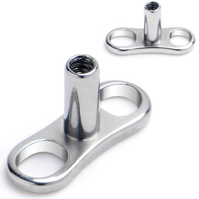 16G 3mm Rise Center Post Implant Grade Titanium Dermal Anchor Base