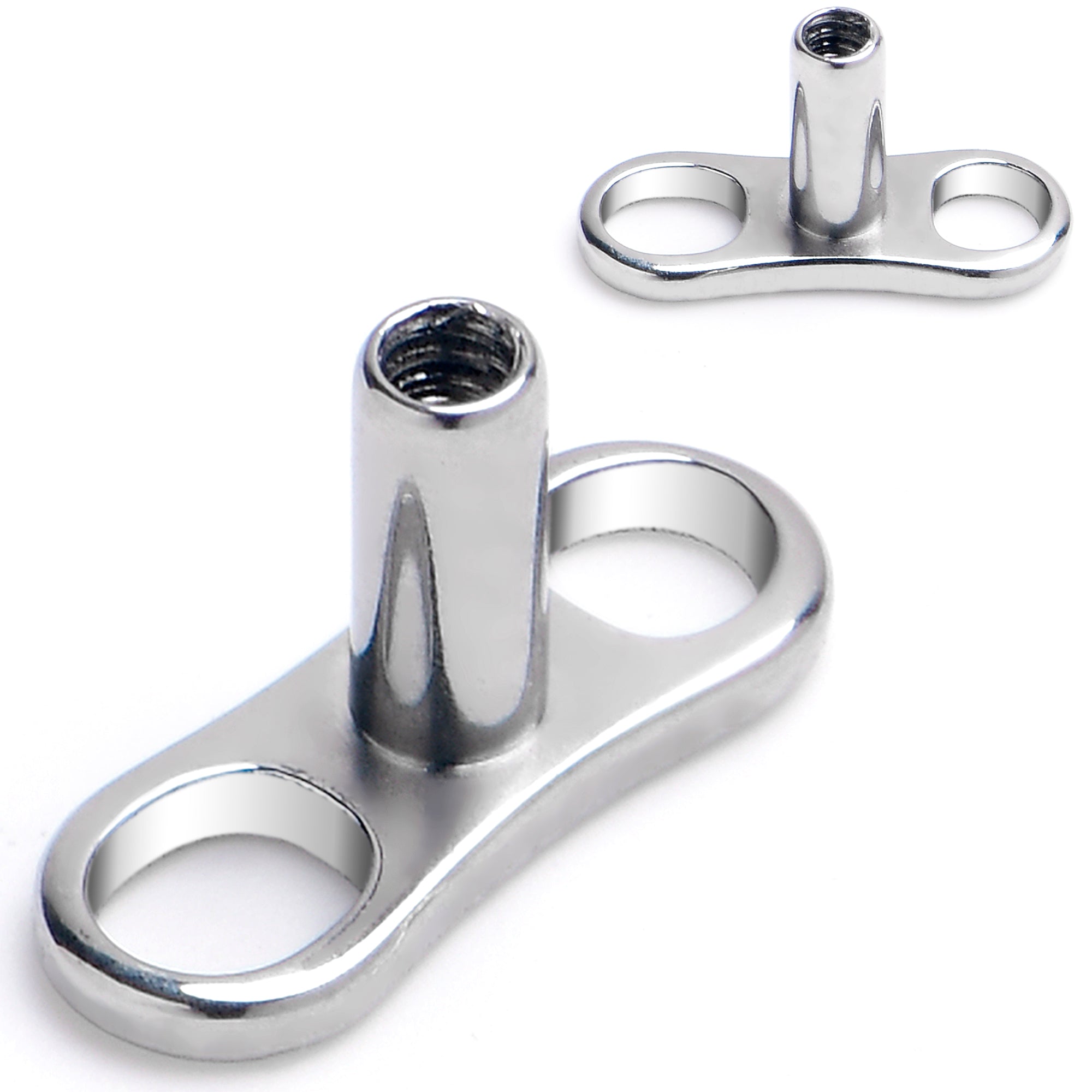 BodyCandy 16G 3mm Rise Center Post Implant Grade Titanium Dermal Anchor Base — main product shot