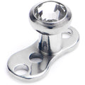 BodyCandy 14G 3mm Gem Bezel Top 3 Hole Dermal Implant Grade Titanium Anchor Base — main product shot