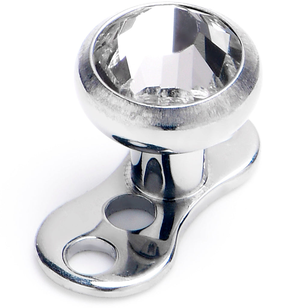 BodyCandy 14G 4mm Gem Bezel Top 3 Hole Dermal Implant Grade Titanium Anchor Base — main product shot