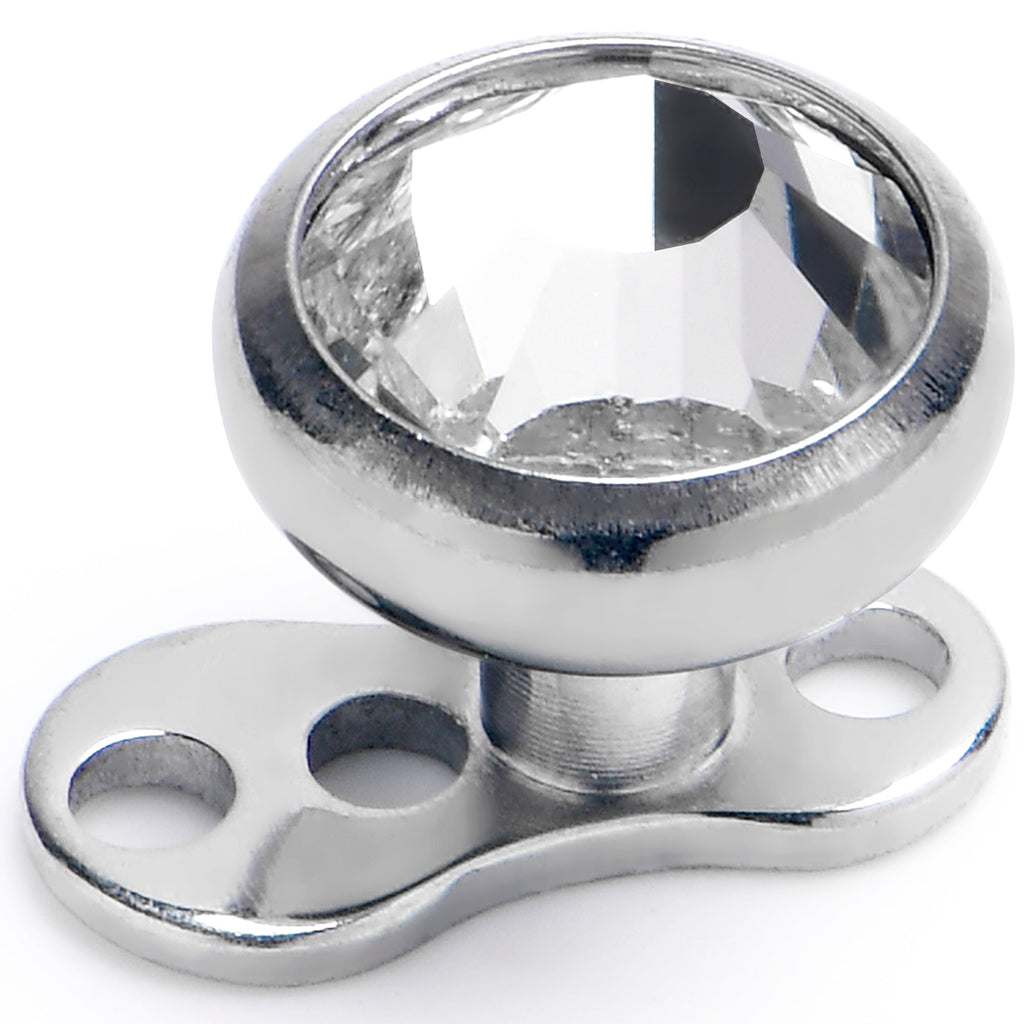BodyCandy 14G 5mm Gem Bezel Top 3 Hole Dermal Implant Grade Titanium Anchor Base — main product shot