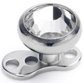 BodyCandy 14G 5mm Gem Bezel Top 3 Hole Dermal Implant Grade Titanium Anchor Base — main product shot