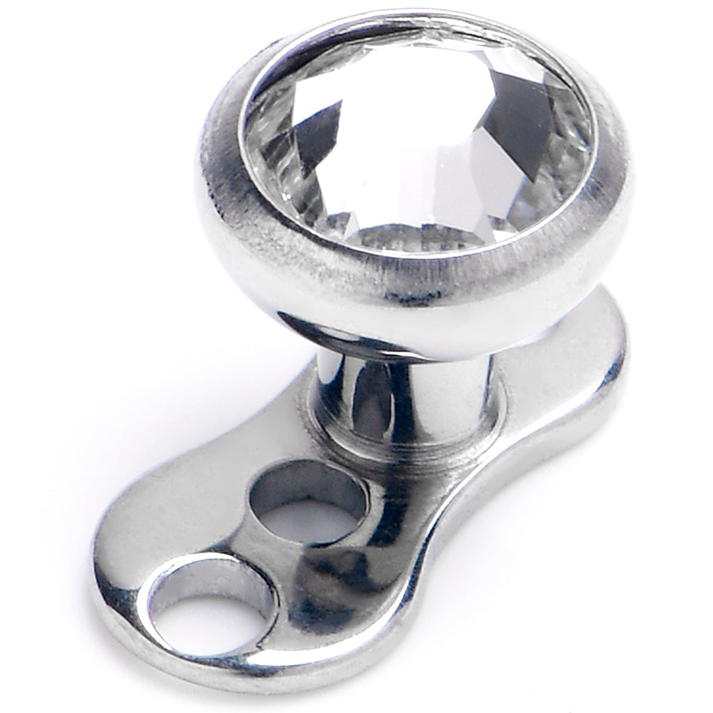 BodyCandy 16G 4mm Gem Bezel Top 3 Hole Dermal Implant Grade Titanium Anchor Base — main product shot