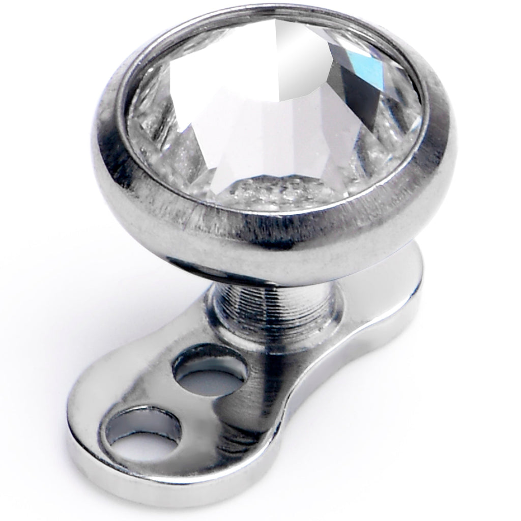 BodyCandy 16G 5mm Gem Bezel Top 3 Hole Dermal Implant Grade Titanium Anchor Base — main product shot