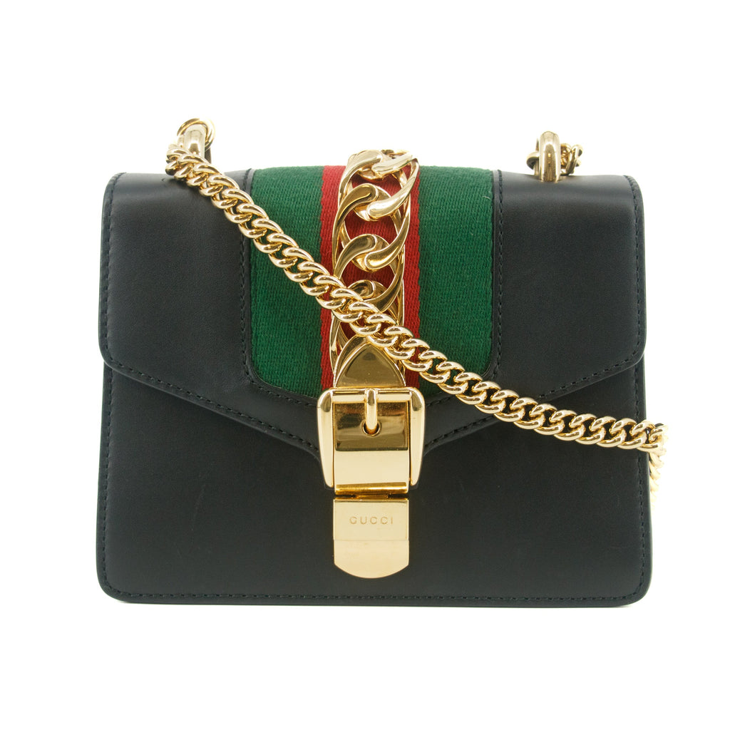 Bolt Boutique Gucci Black Sylvie  Small Chain Shoulder Bag #7691 — main product shot