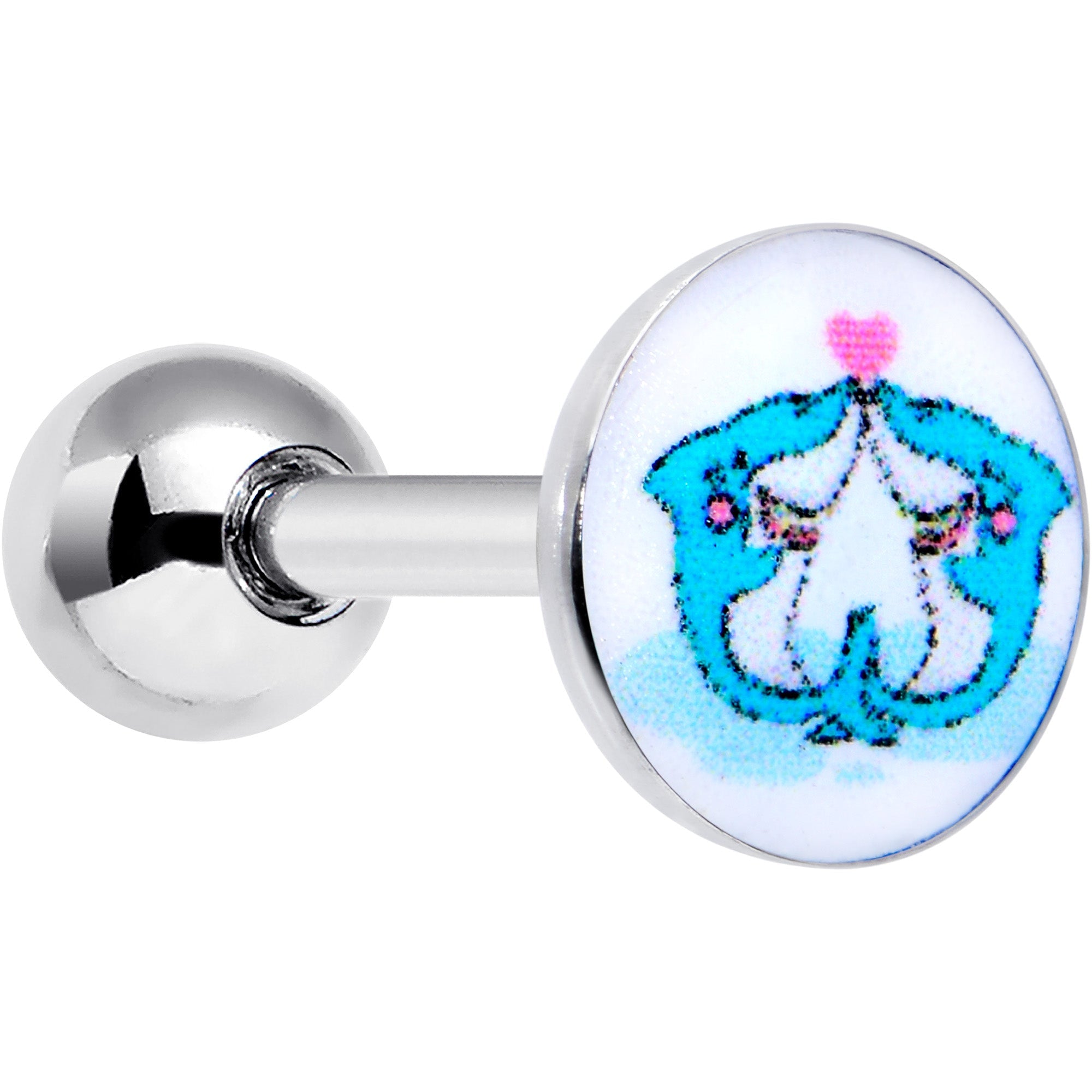 BodyCandy 16G 1/4 Loving Blue Whales Cartilage Tragus Stud — main product shot