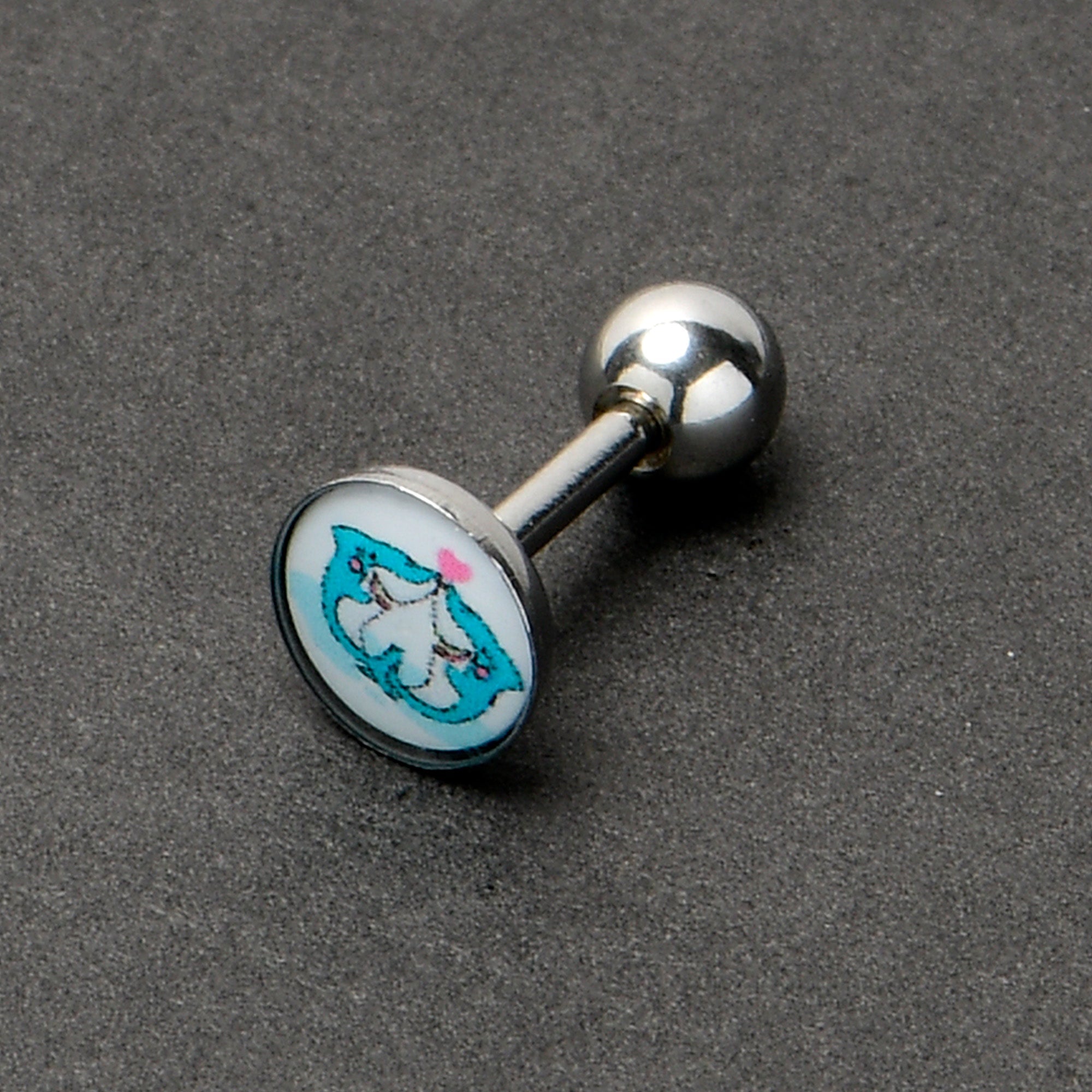 BodyCandy 16G 1/4 Loving Blue Whales Cartilage Tragus Stud — alternative angle