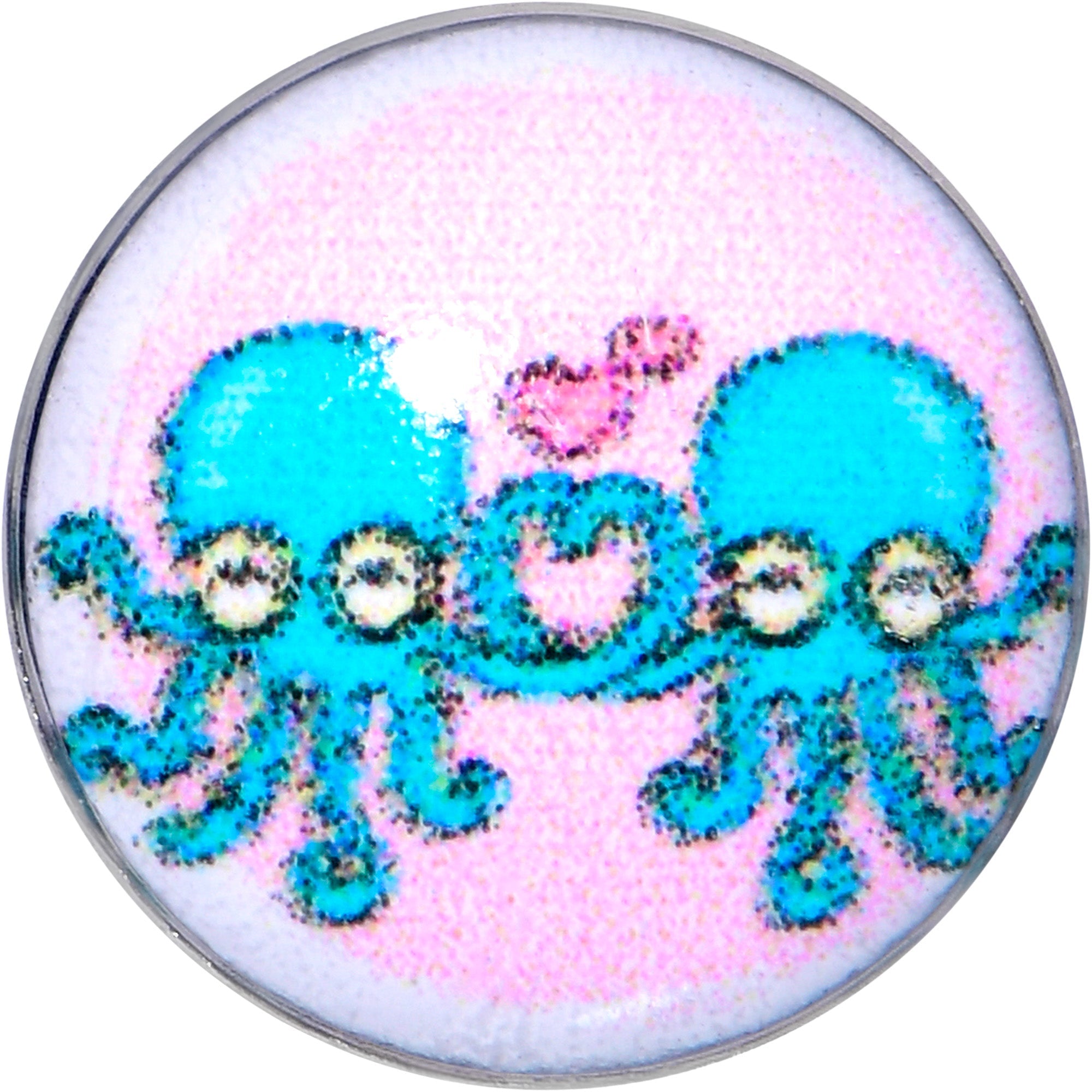 BodyCandy 16G 1/4 Loving Octopus Duo Cartilage Tragus Earring — detail close-up