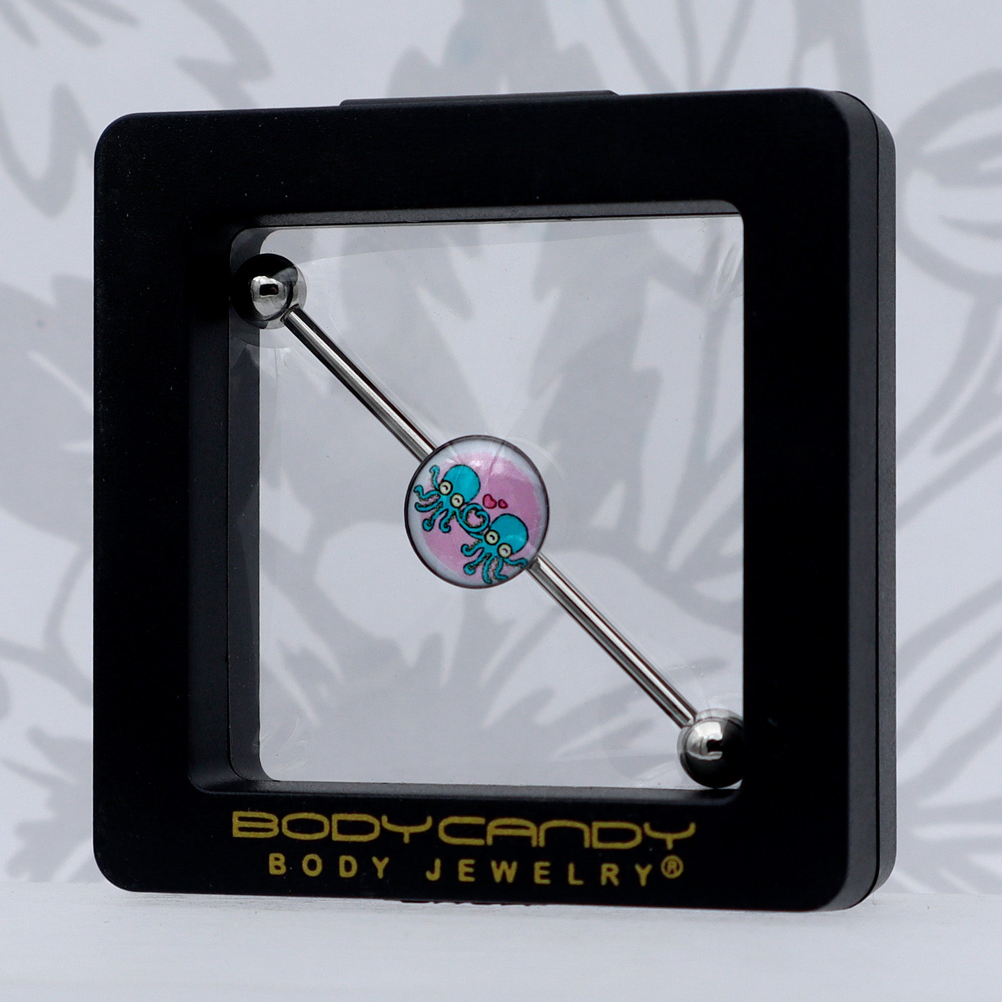 BodyCandy 14G Loving Octopus Duo Industrial Barbell 38mm — size reference
