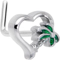BodyCandy 20G 1/4 Palm Tree Love Heart L Shape Nose Ring — main product shot