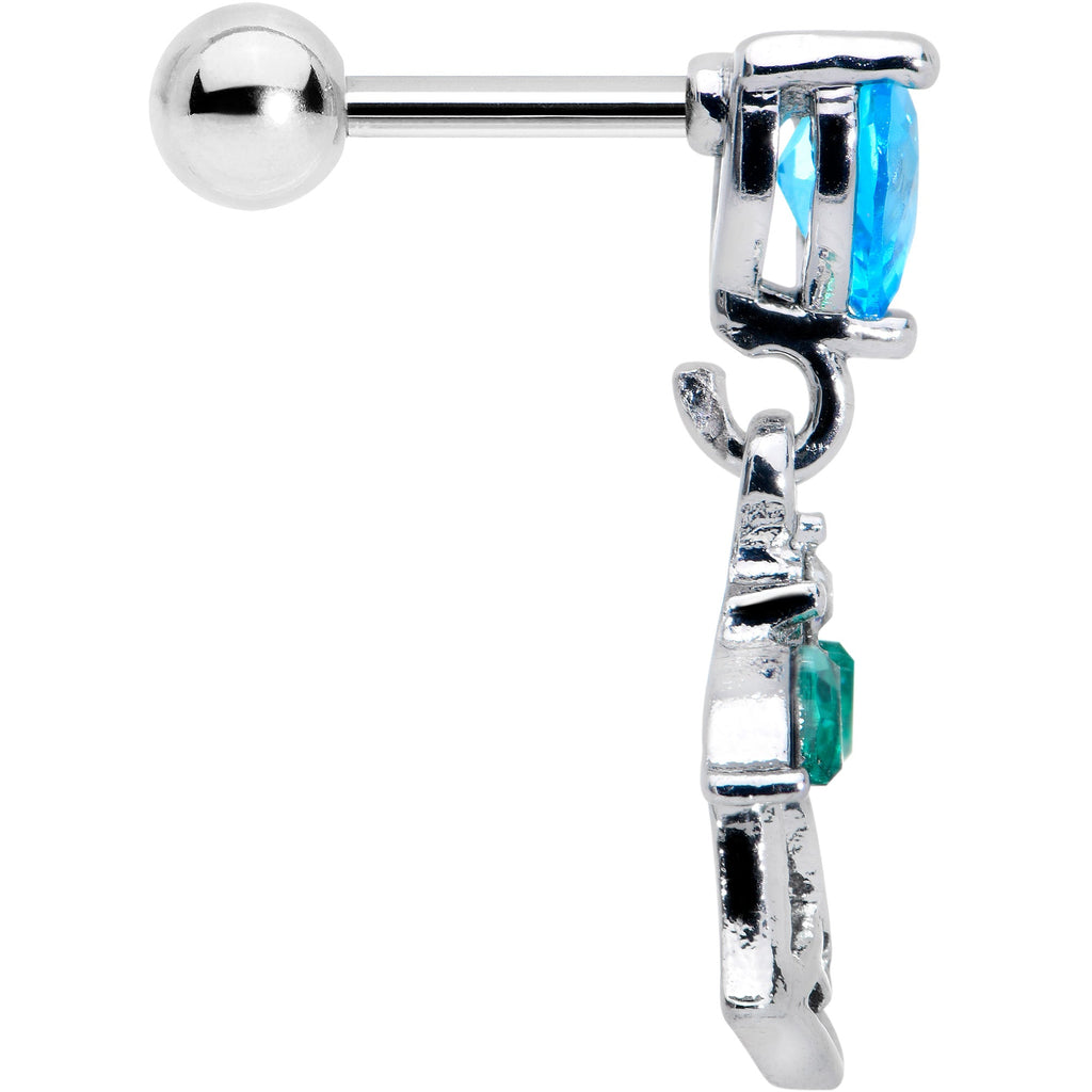 BodyCandy 16G 1/4 Blue CZ Gem Heart And Rose Dangle Cartilage Earring — lifestyle context