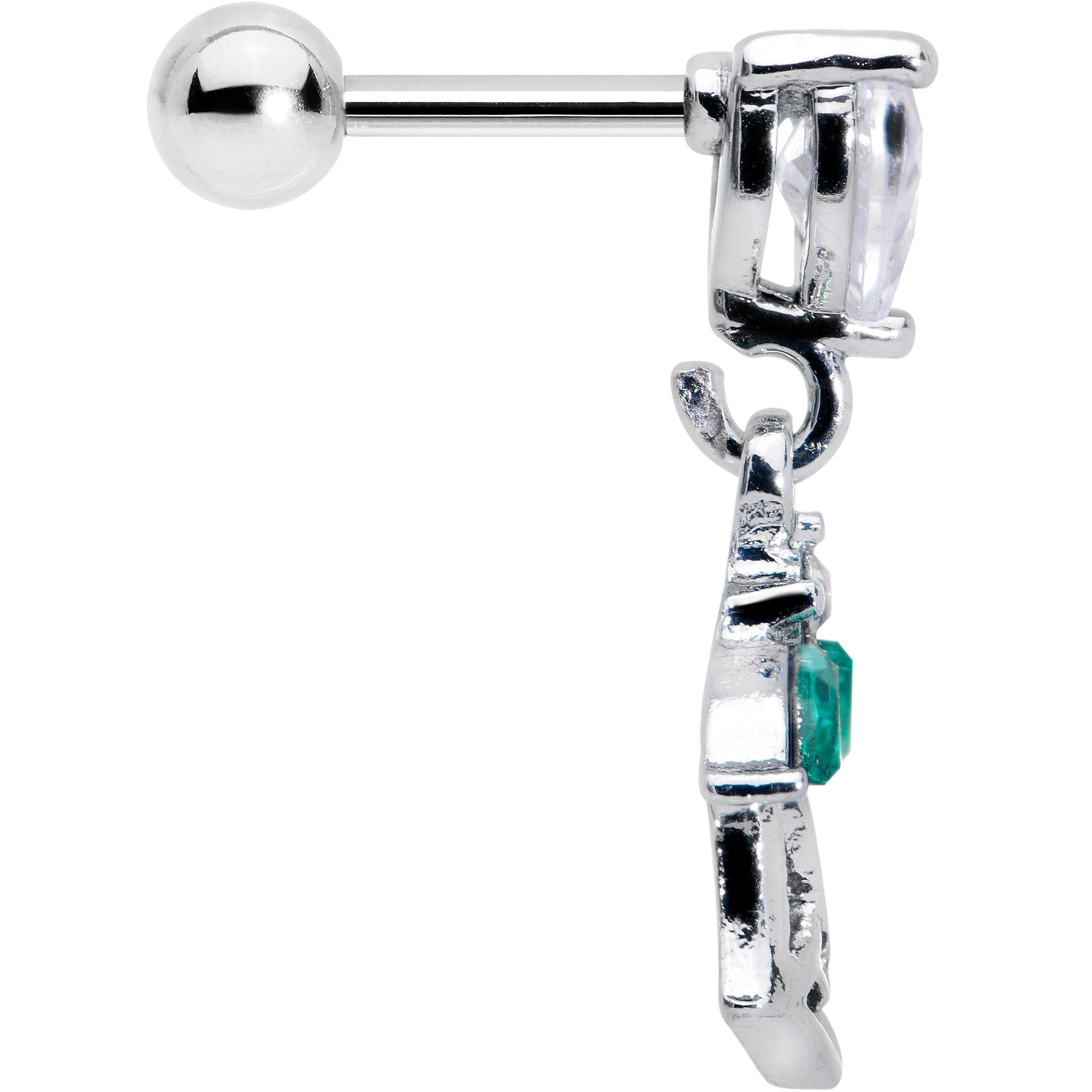 BodyCandy 16G 1/4 Clear CZ Gem Heart And Rose Dangle Cartilage Earring — lifestyle context