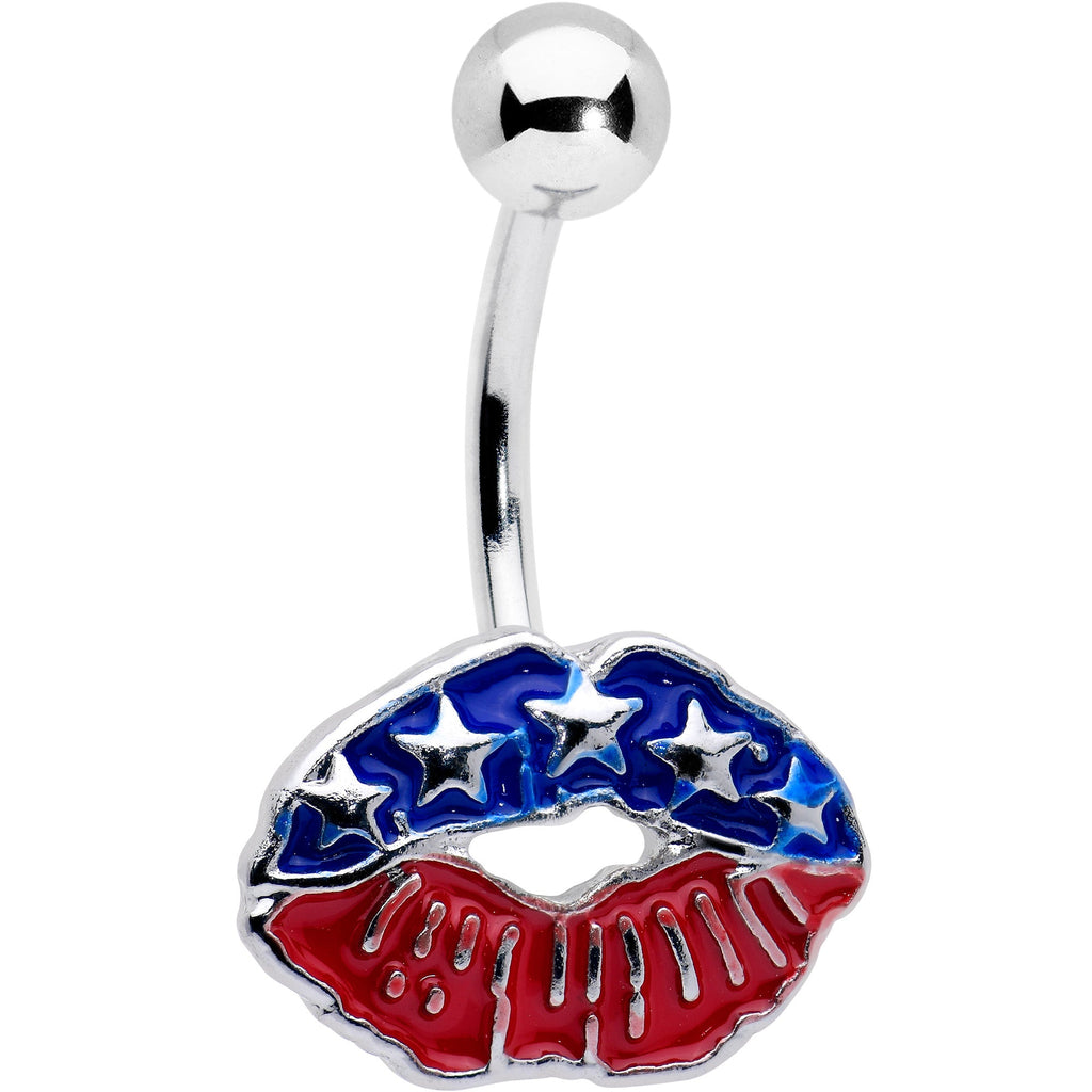 BodyCandy Patriotic Kissy Lips Belly Ring — main product shot