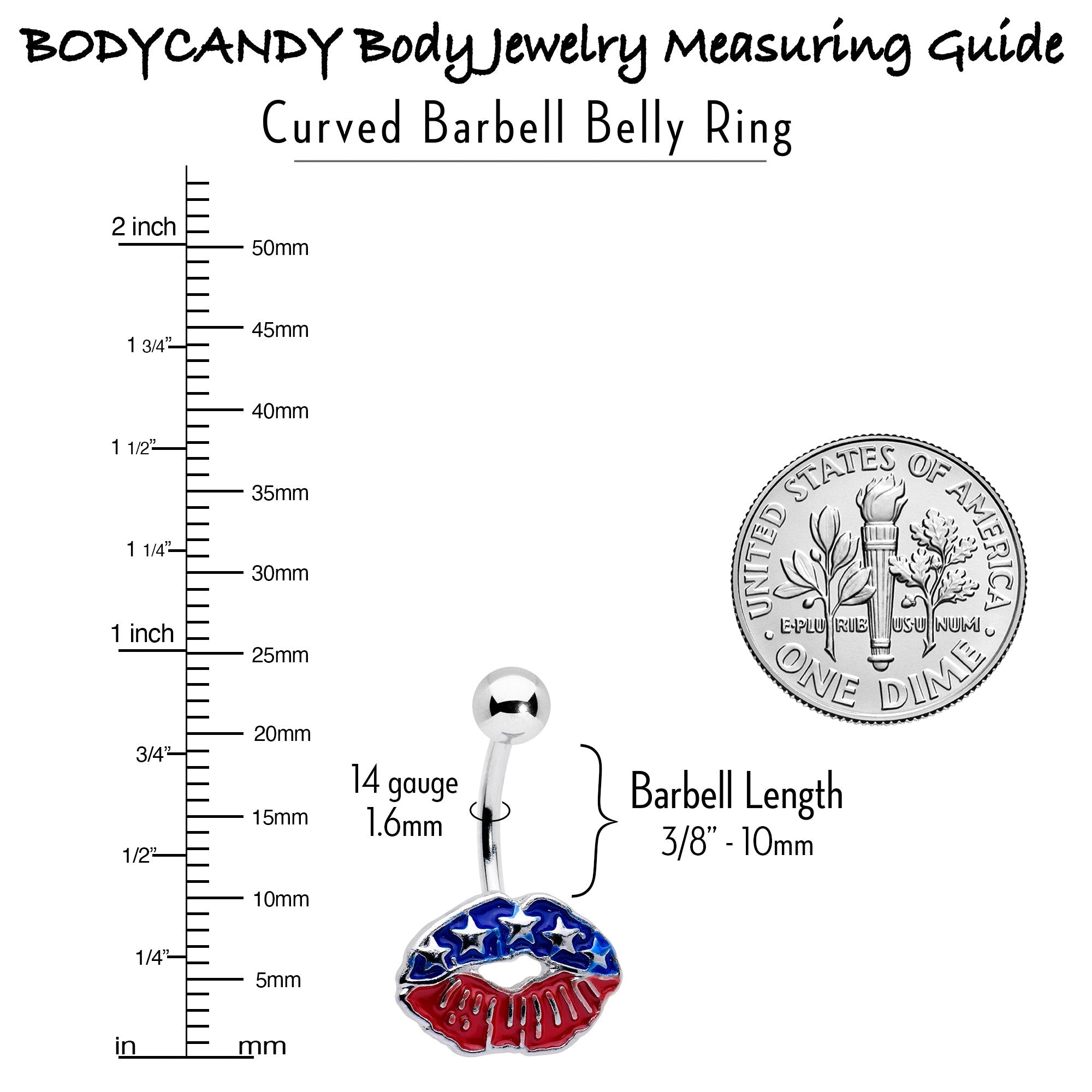 BodyCandy Patriotic Kissy Lips Belly Ring — lifestyle context