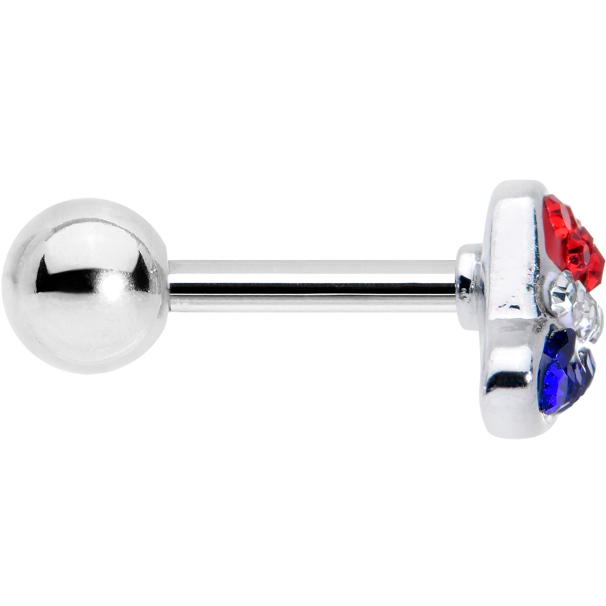 BodyCandy 16G 1/4 Red Blue Clear Gem Patriotic Hat Cartilage Tragus Earring — lifestyle context