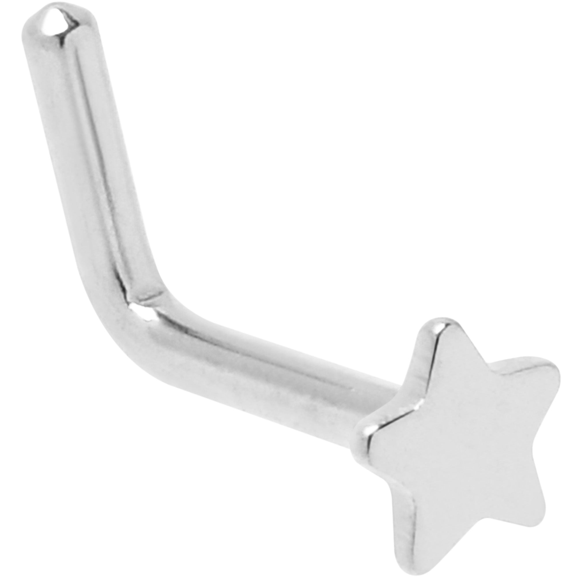 BodyCandy 18G 1/4 ASTM F-136 Implant Grade Titanium Star End L Shape Nose Ring — main product shot