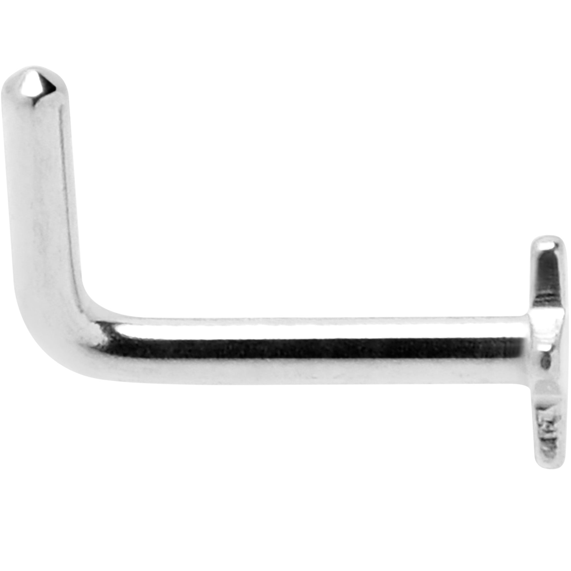 BodyCandy 18G 1/4 ASTM F-136 Implant Grade Titanium Star End L Shape Nose Ring — detail close-up