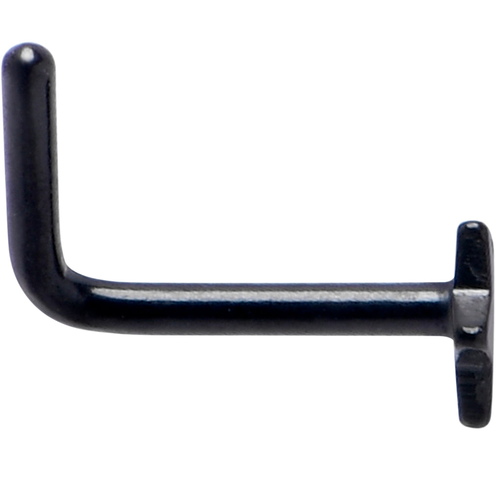 BodyCandy 20G 1/4 Black ASTM F-136 Implant Grade Titanium Star End L Shape Nose Ring — detail close-up