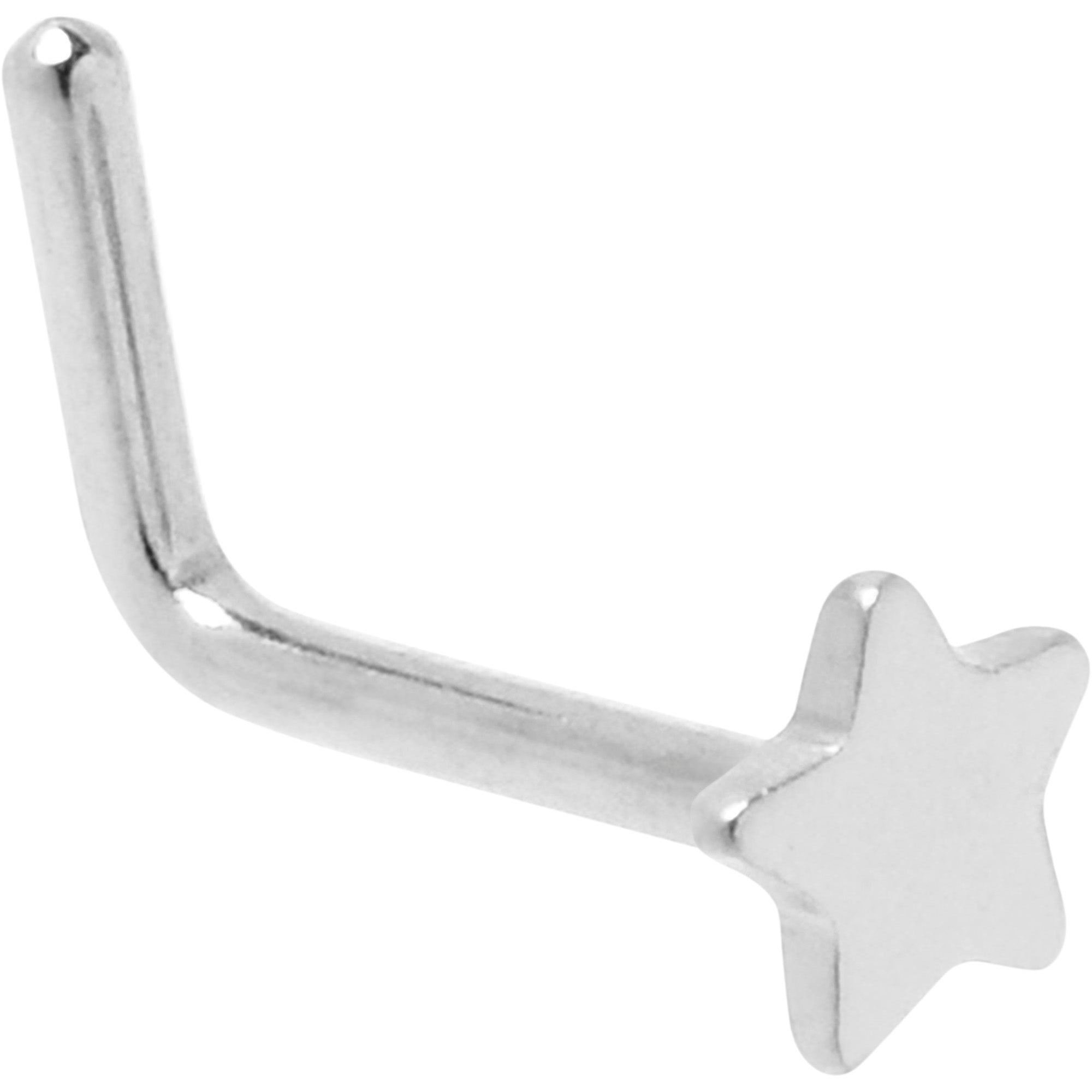 BodyCandy 20G 1/4 ASTM F-136 Implant Grade Titanium Star End L Shape Nose Ring — main product shot