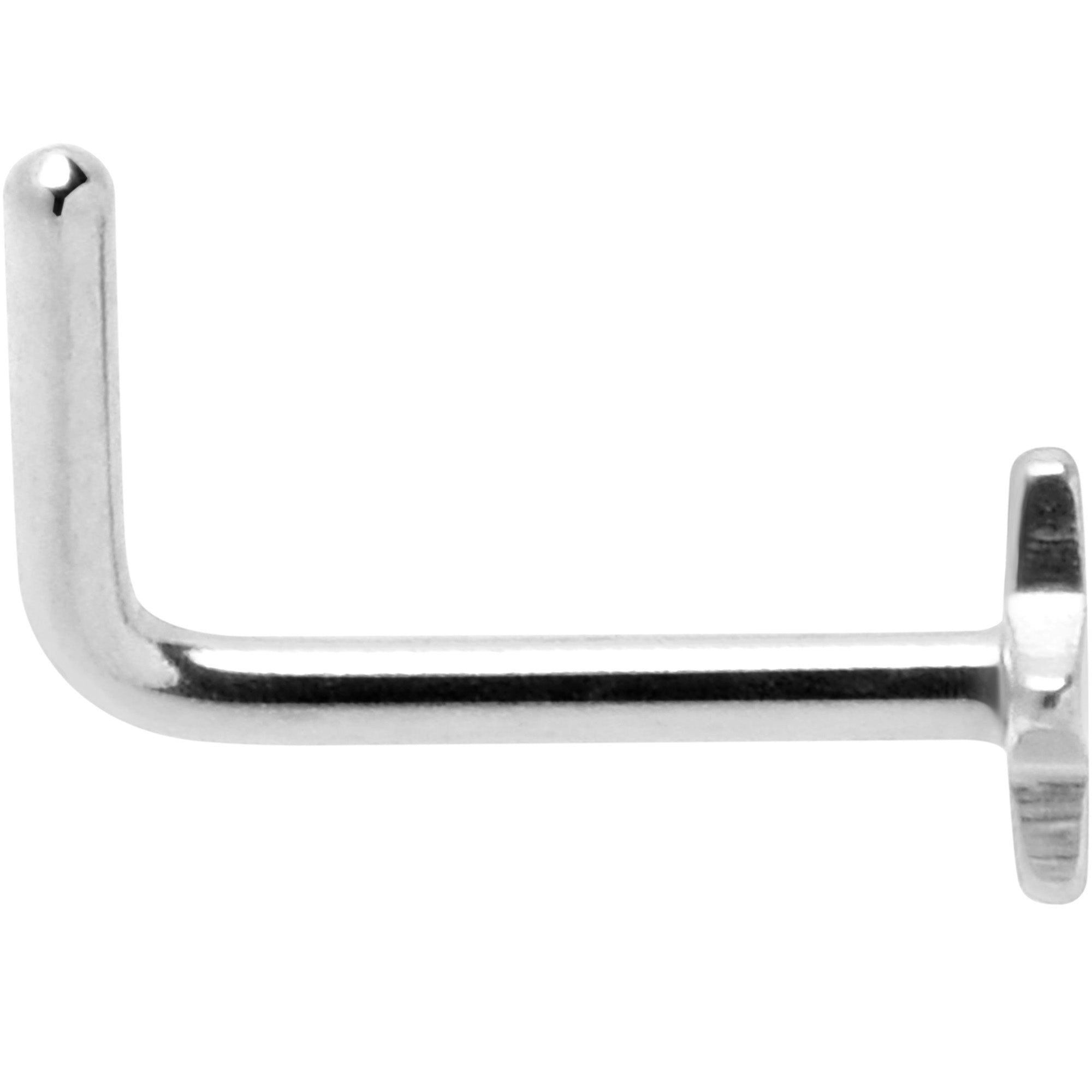 BodyCandy 20G 1/4 ASTM F-136 Implant Grade Titanium Star End L Shape Nose Ring — detail close-up