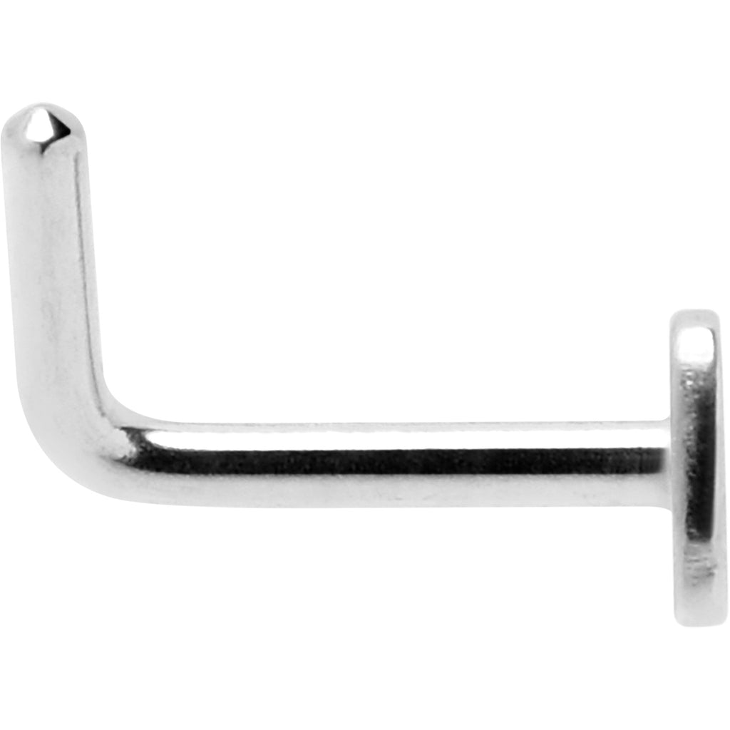 BodyCandy 20G 1/4 ASTM F-136 Implant Grade Titanium Heart End L Shape Nose Ring — detail close-up