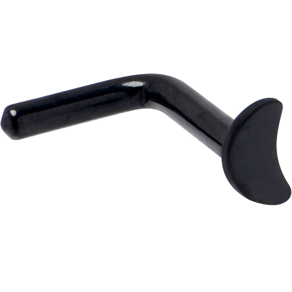 BodyCandy 18G 1/4 Black ASTM F-136 Implant Grade Titanium Moon End L Shape Nose Ring — main product shot