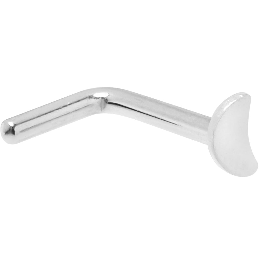 BodyCandy 18G 1/4 ASTM F-136 Implant Grade Titanium Moon End L Shape Nose Ring — detail close-up