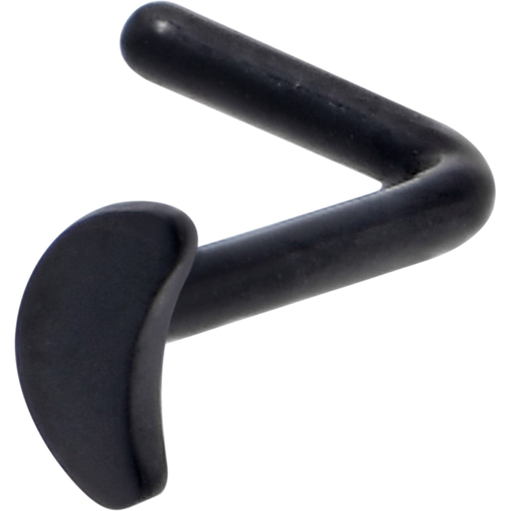 BodyCandy 20G 1/4 Black ASTM F-136 Implant Grade Titanium Moon End L Shape Nose Ring — main product shot